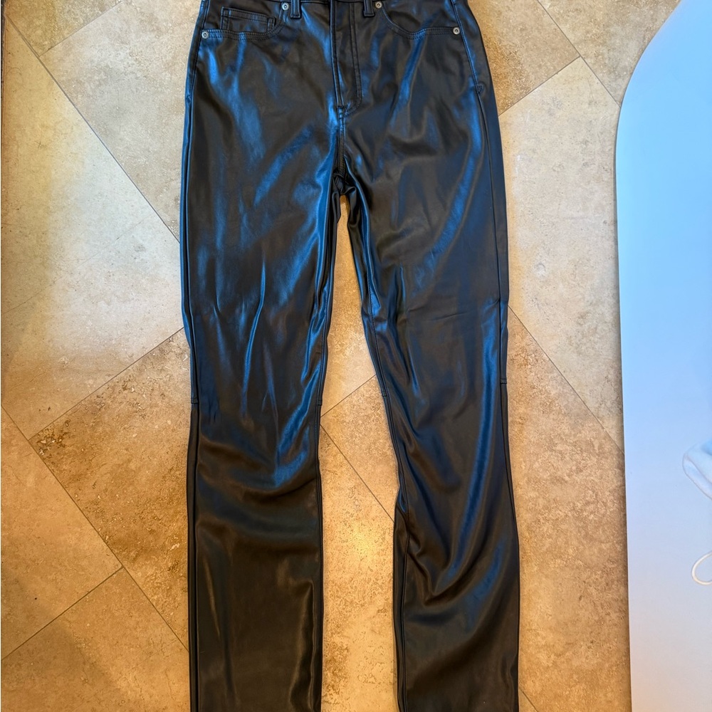 Black Faux Leather Women’s Jeans